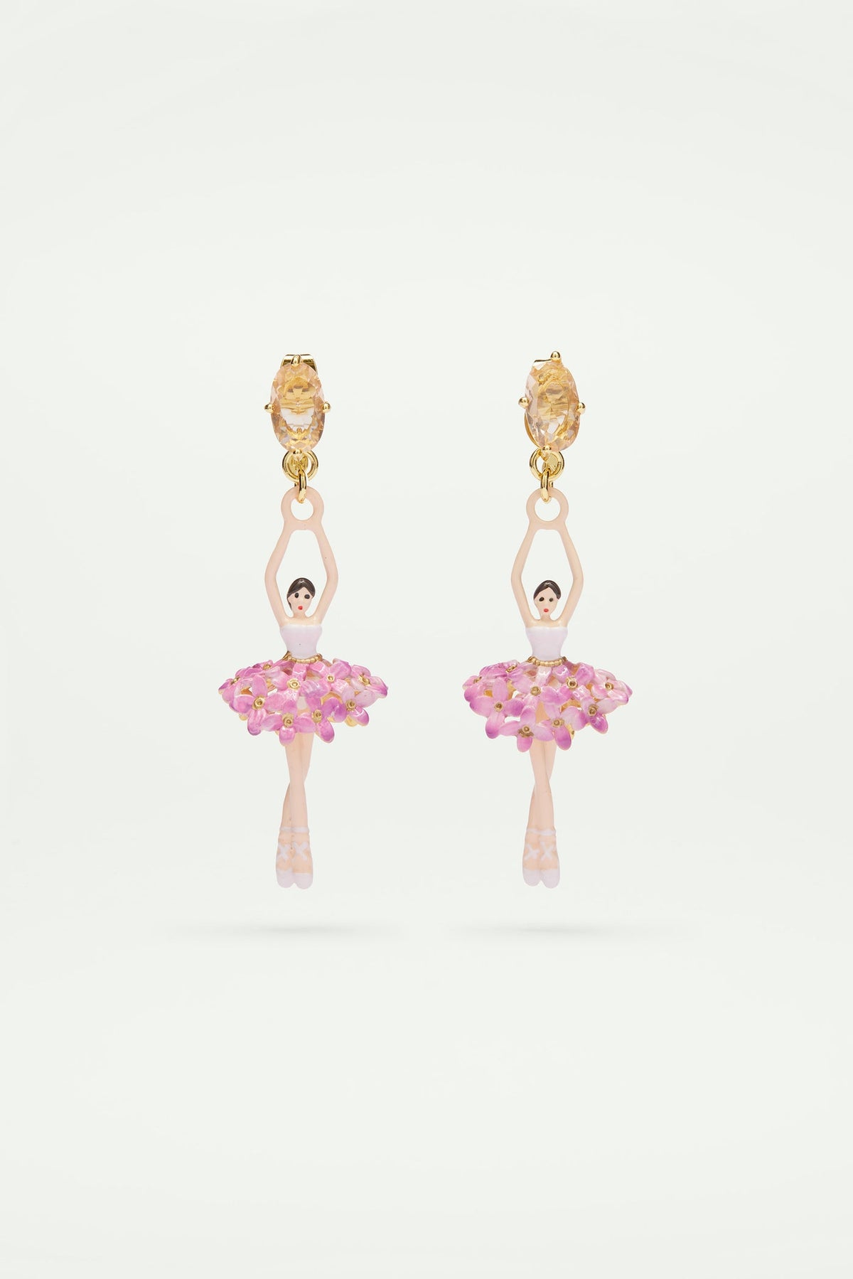 Post Earrings PAS DE DEUX Fleurs des Poètes — front view