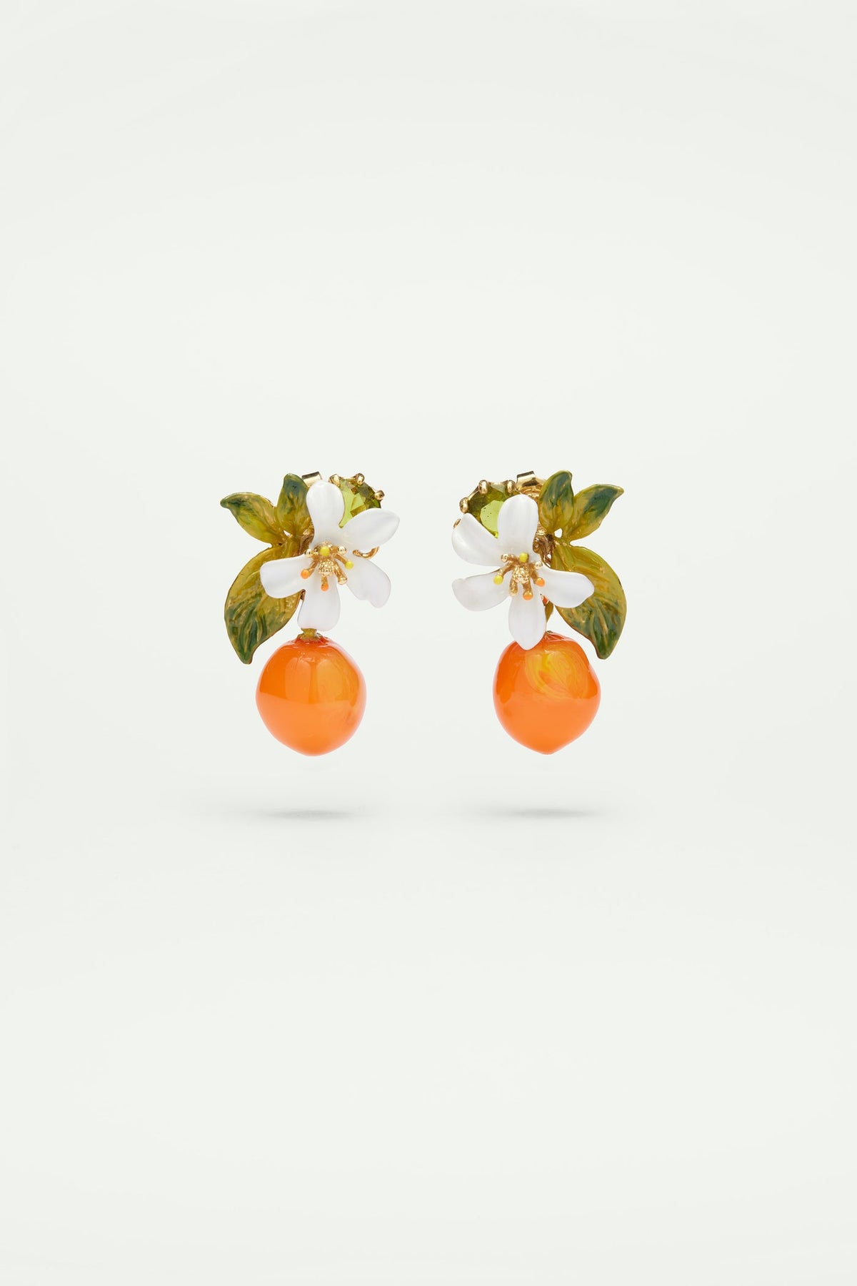 Clip Earrings JARDINS DE PROVENCE Orange blossom & Stone — front view