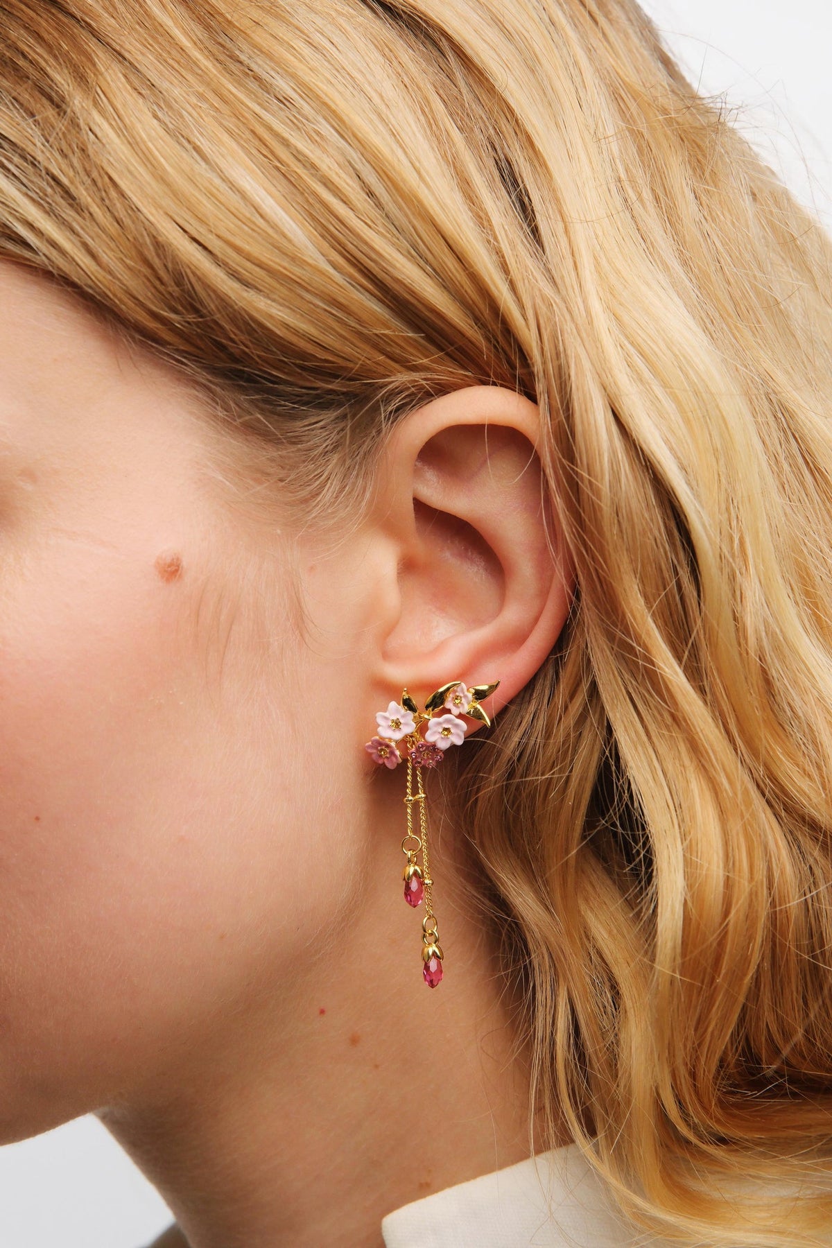 Post Earrings SECRET DE PARFUMEUR — worn by a model