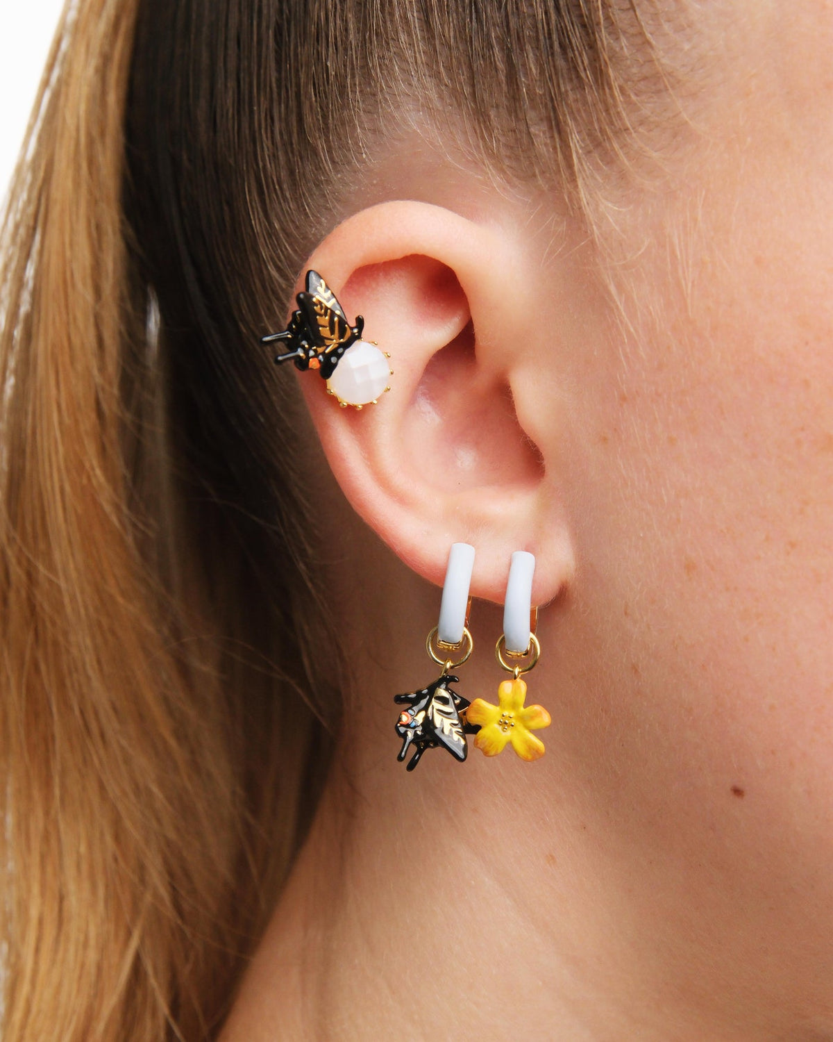Post Earrings LE TEMPS DES RÊVES — worn by a model