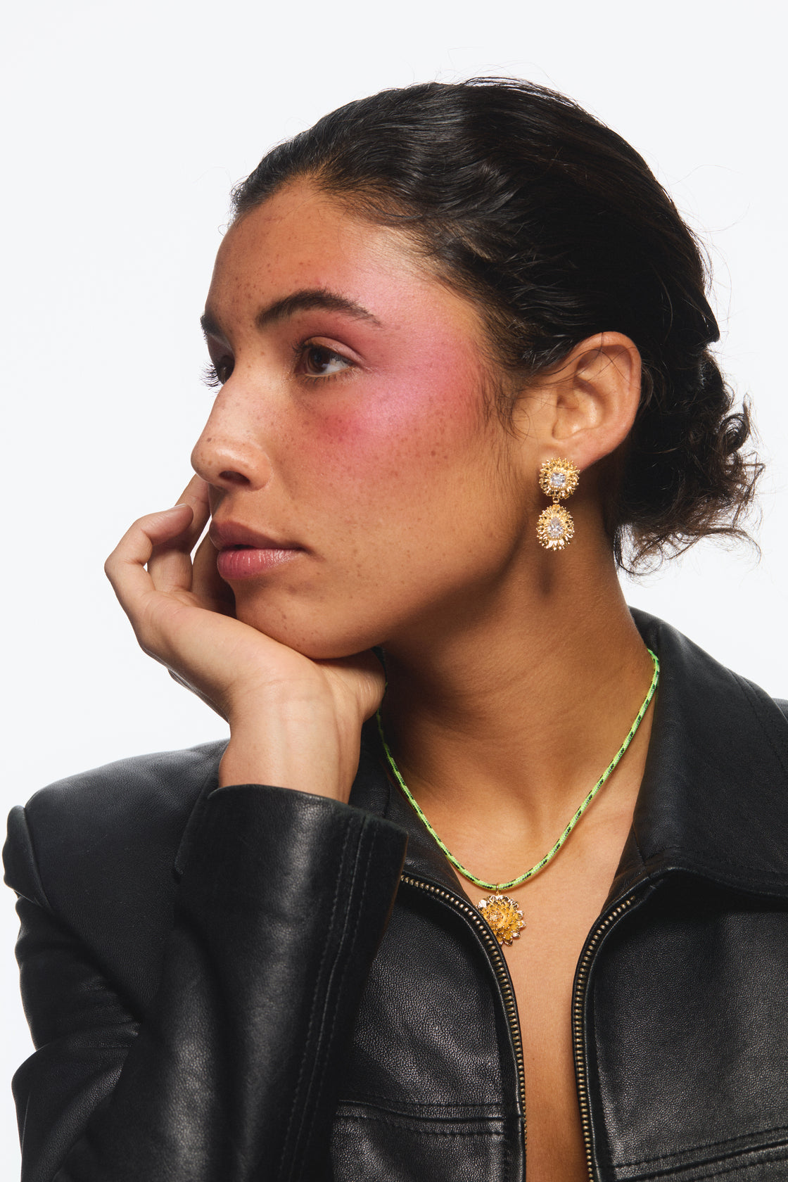 Post Earrings NATURE FLAMBOYANTE — worn by a model