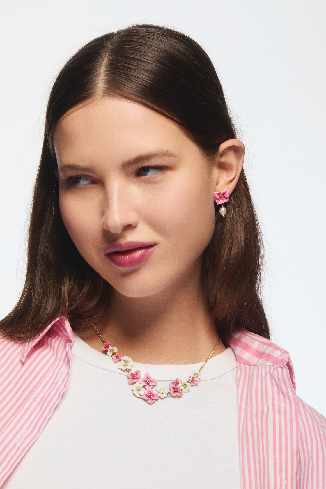 Clip Earrings JARDIN D'HORTENSE — worn by a model