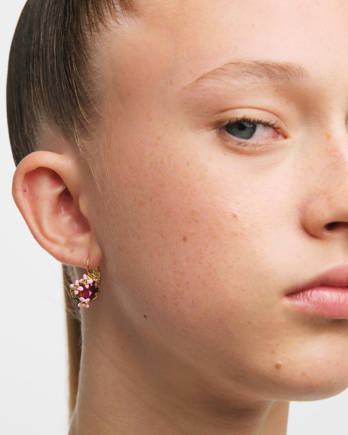 Sleeper Earrings ARBRE DE VIE — worn by a model