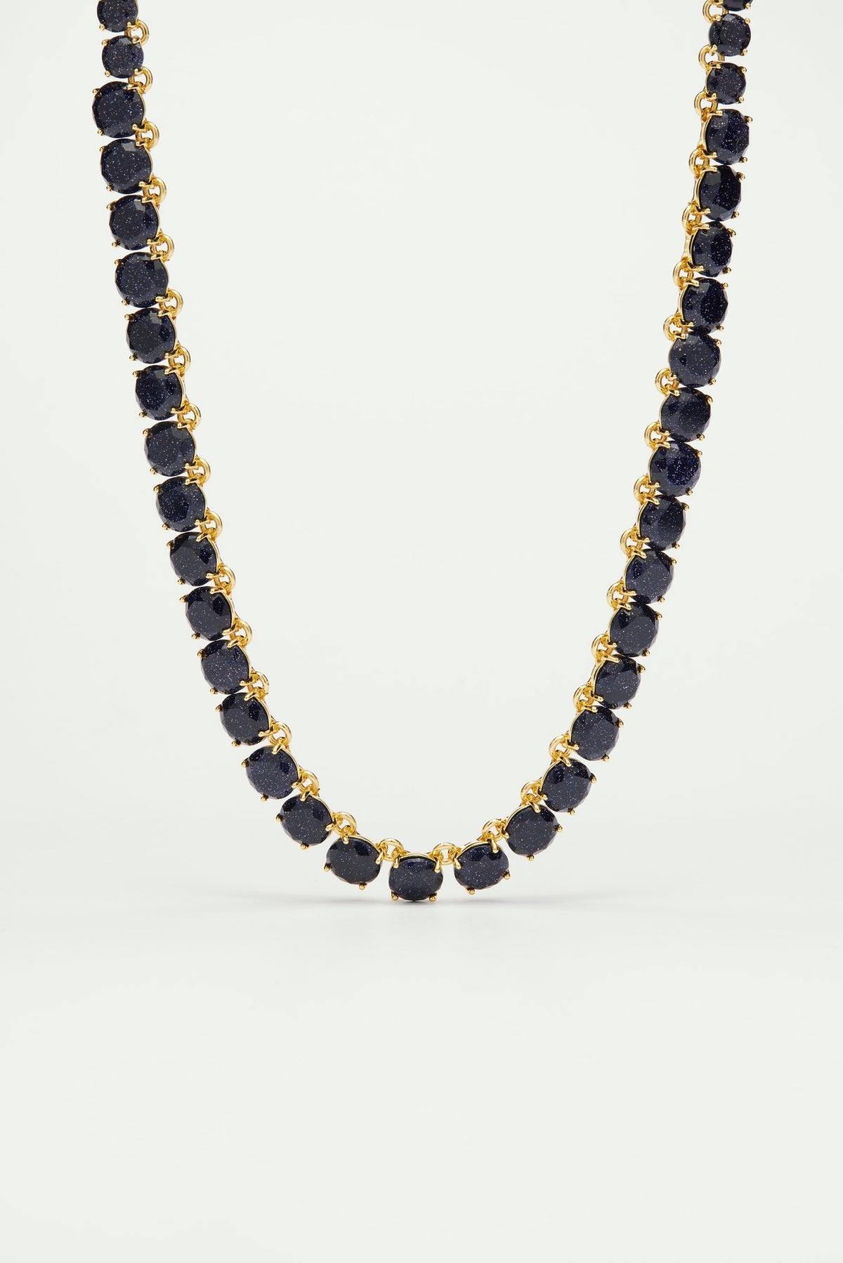 40cm Necklace LA DIAMANTINE Sparkling navy blue — front view