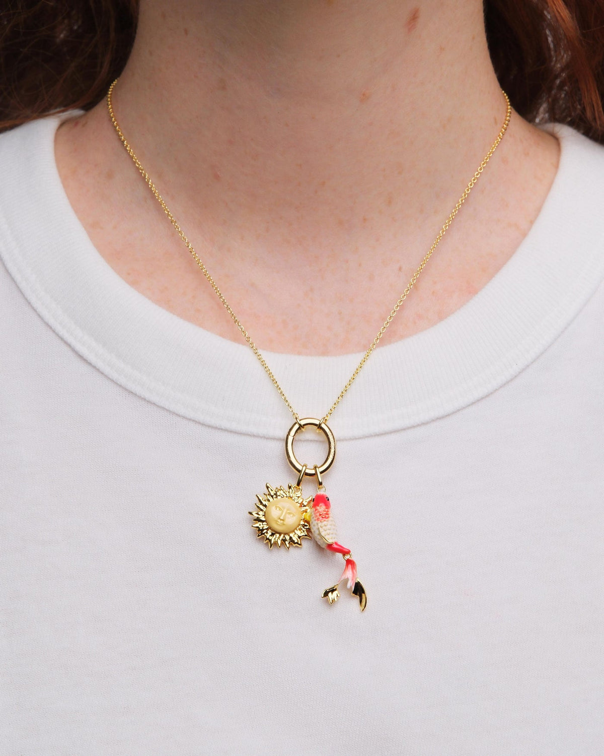 Pendant LES PENDENTIFS carpe koï — worn by a model