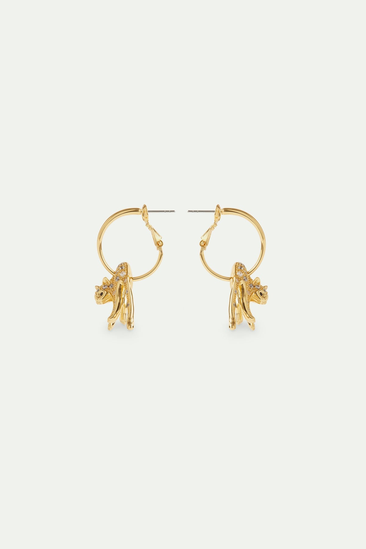Hoop Earrings LES NEREIDES LOVES ANIMALS — front view
