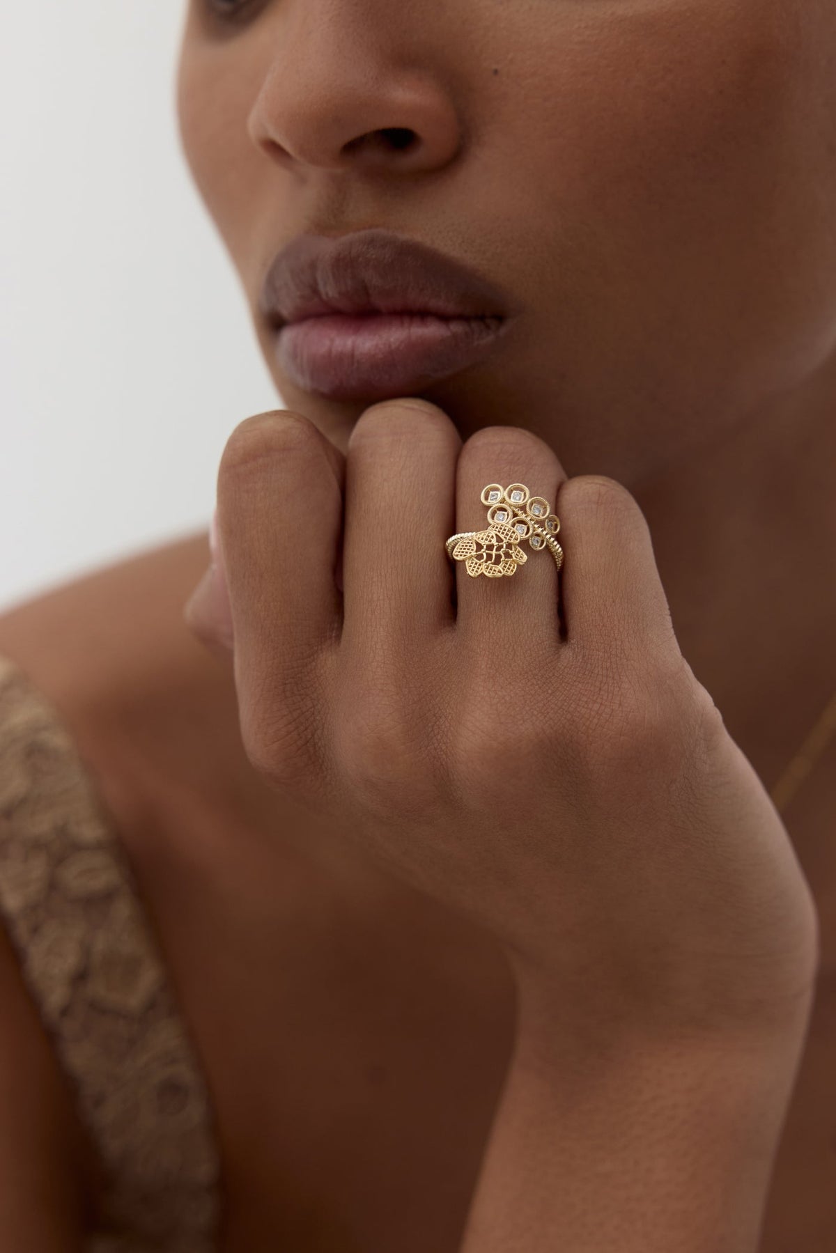 Adjustable Ring FIL D'OR — worn by a model