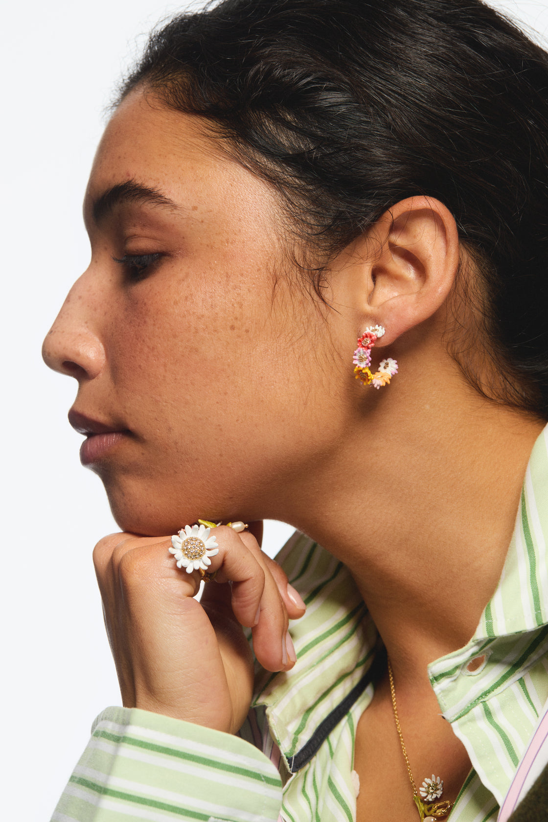 Hoop Earrings FLEUR DE ROCHE — worn by a model