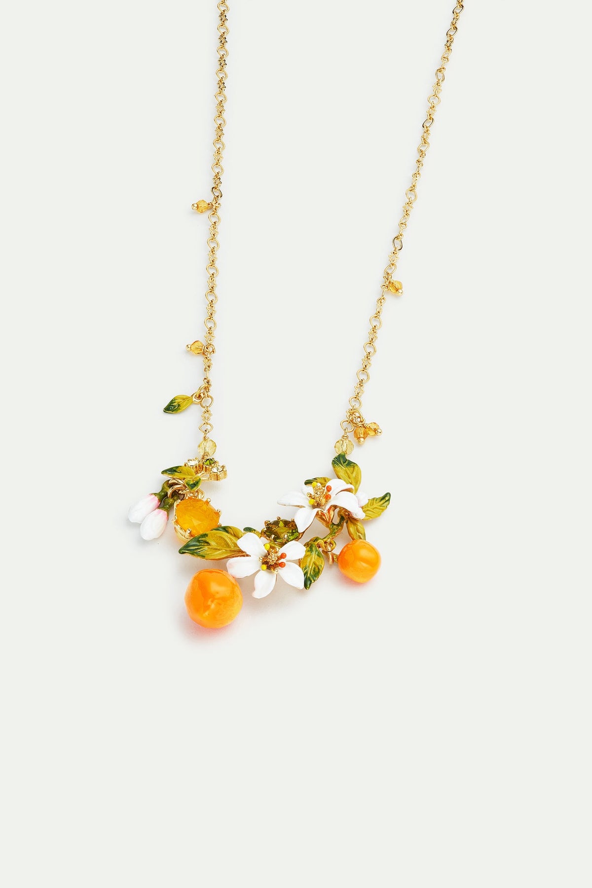 Necklace 45+4cm JARDINS DE PROVENCE Orange & Multi-elements medium — detail view