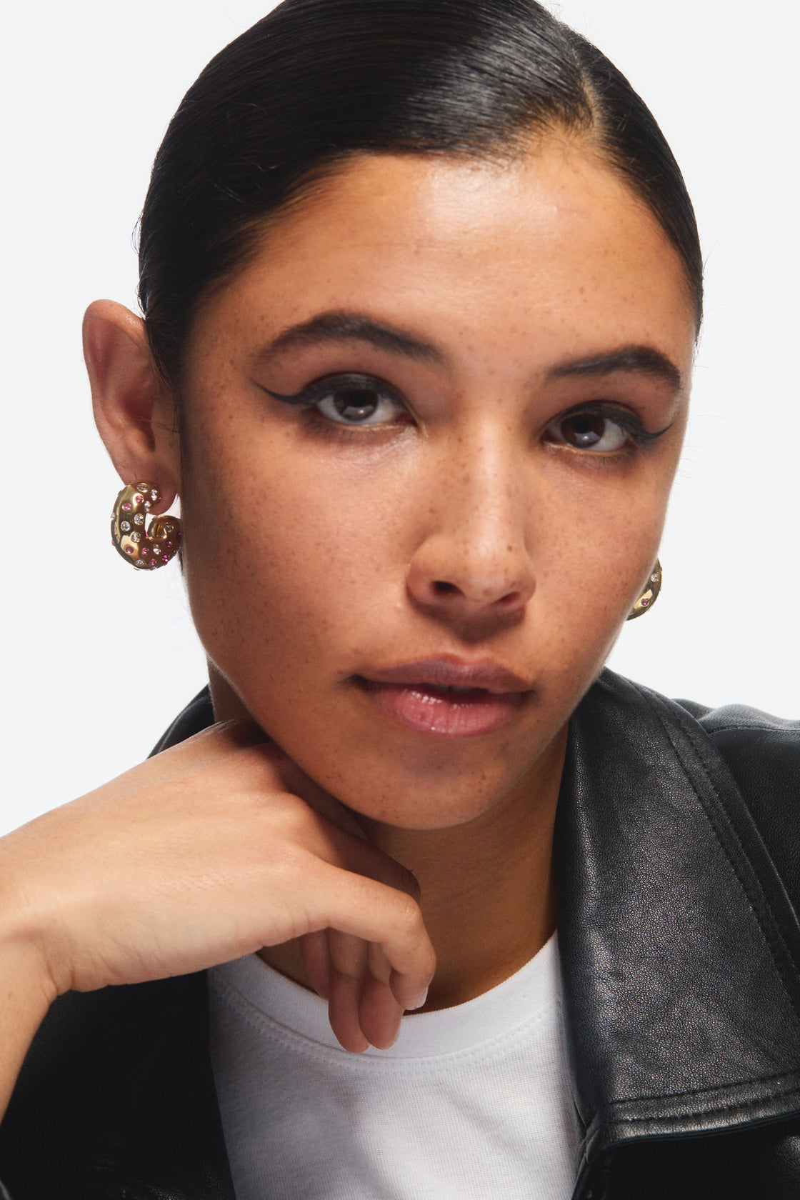 Hoop Earrings LES NEREIDES LOVES ANIMALS — worn by a model