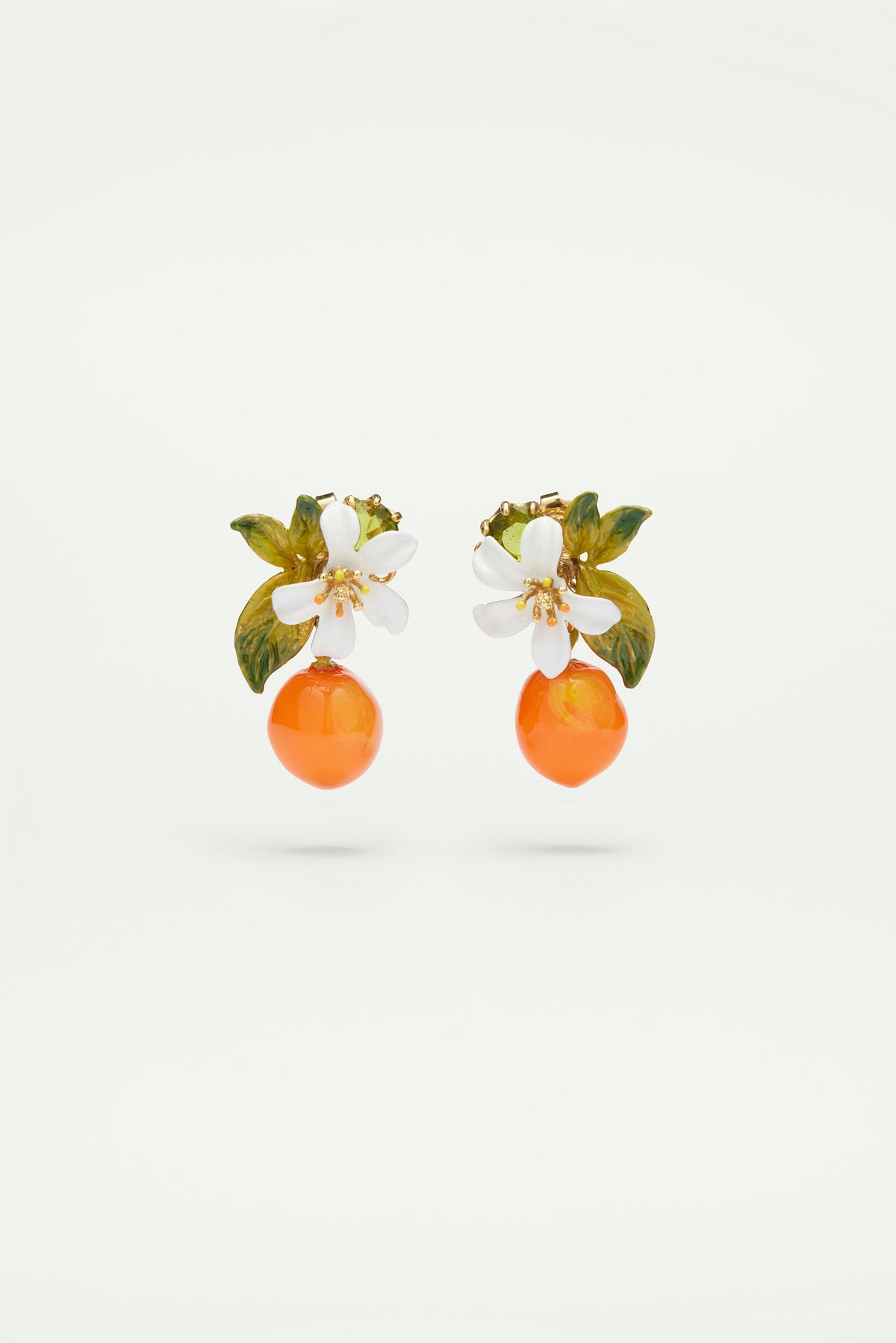 Orange and orange blossom clip-on earrings
