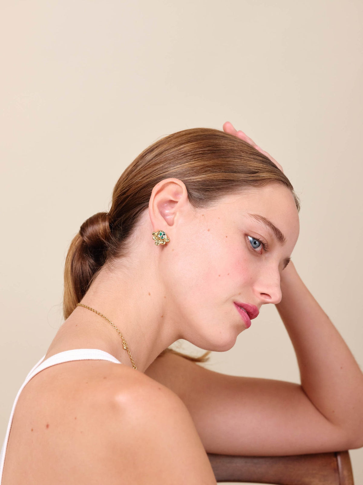 Sleeper Earrings CITE VENITIENNE — worn by a model