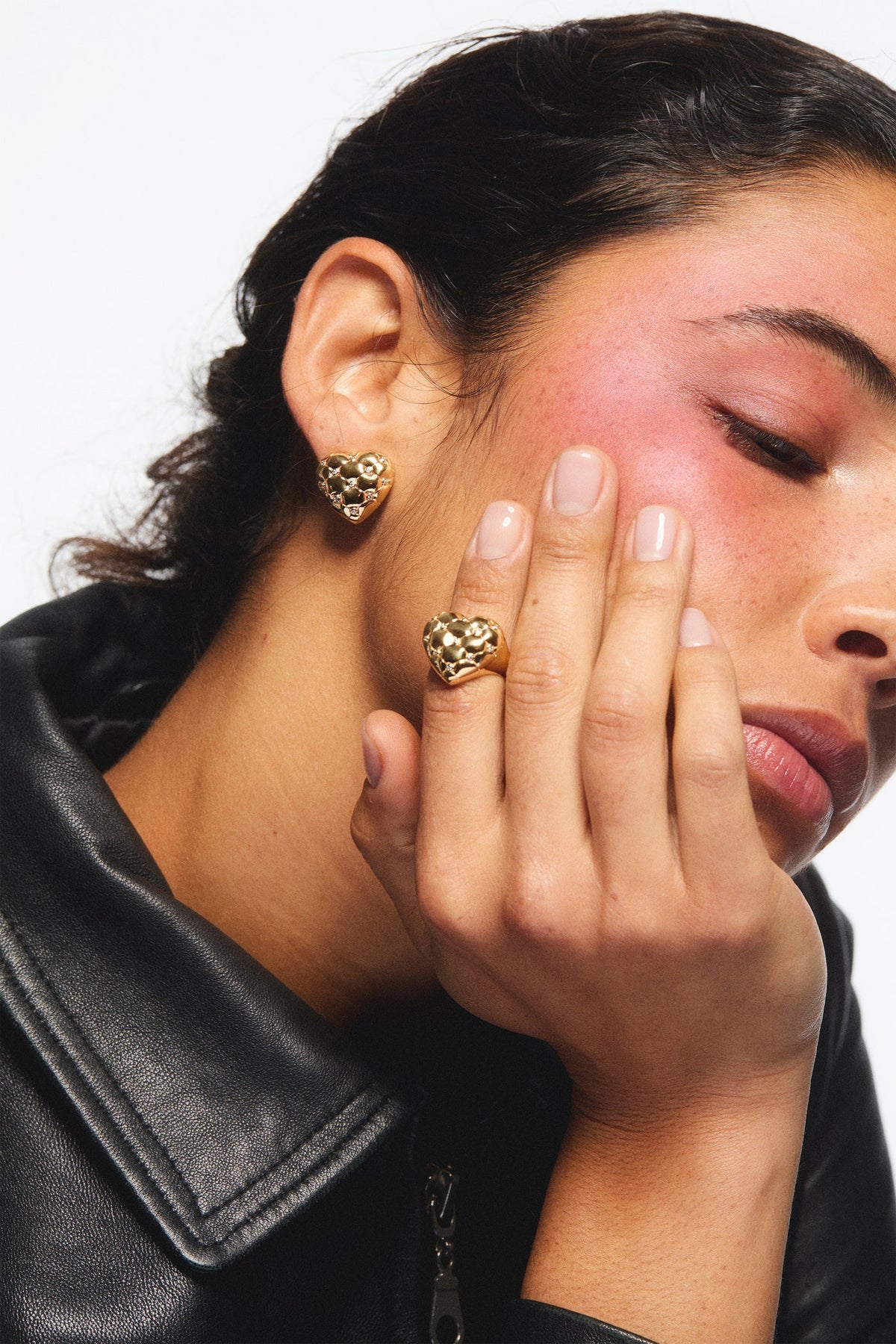 Post Earrings TEXTURE HAUTE COUTURE — worn by a model