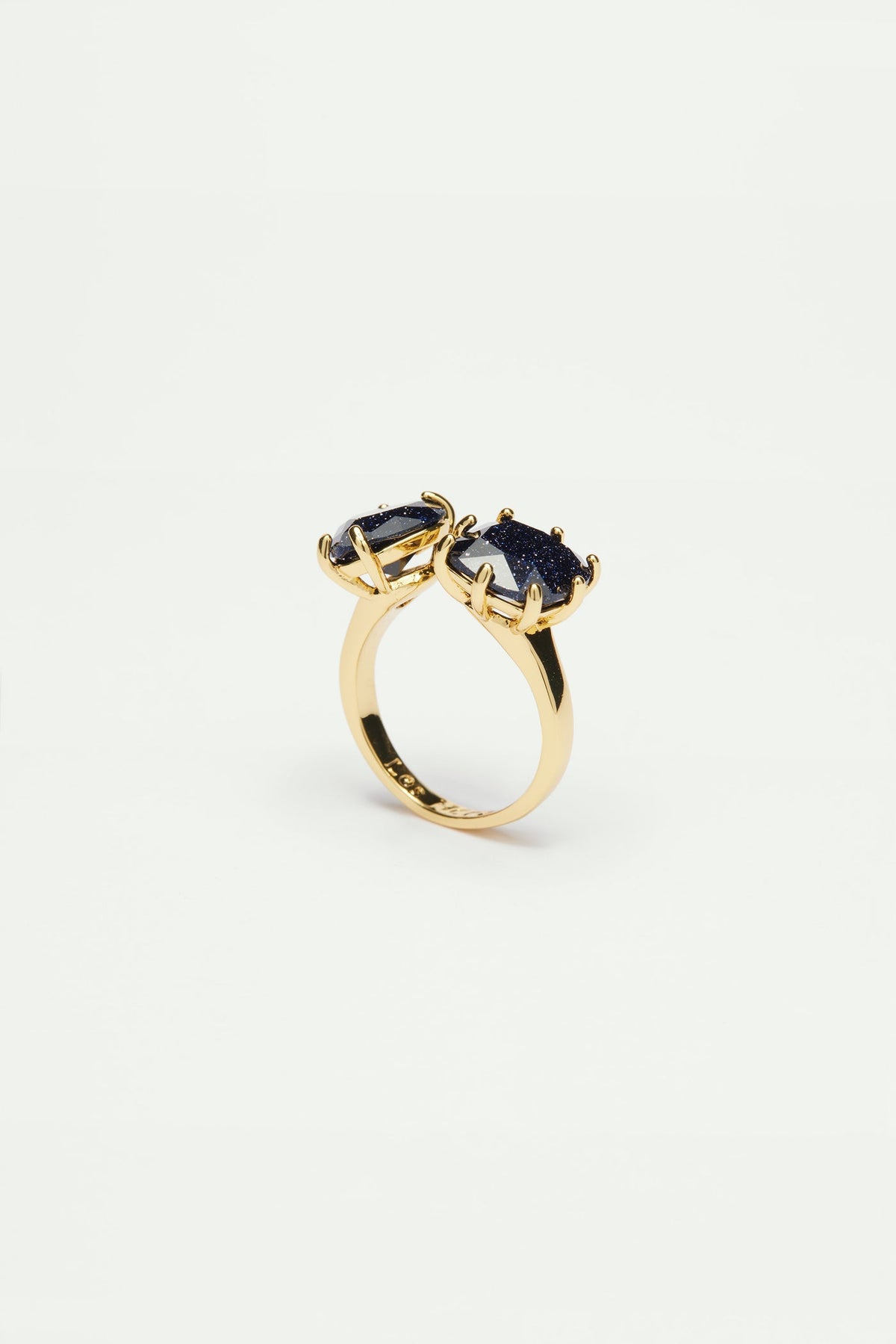 Adjustable ring LA DIAMANTINE Sparkling navy blue — front view