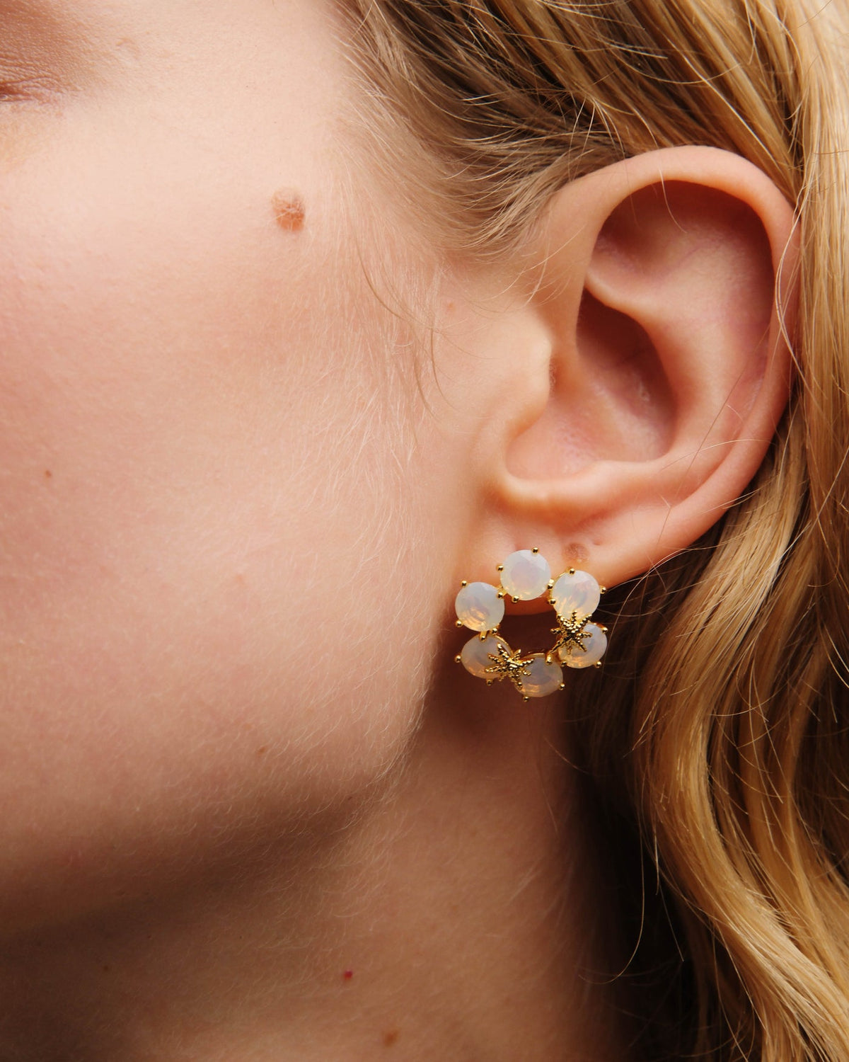Clip Earrings LA DIAMANTINE Etoilée — worn by a model