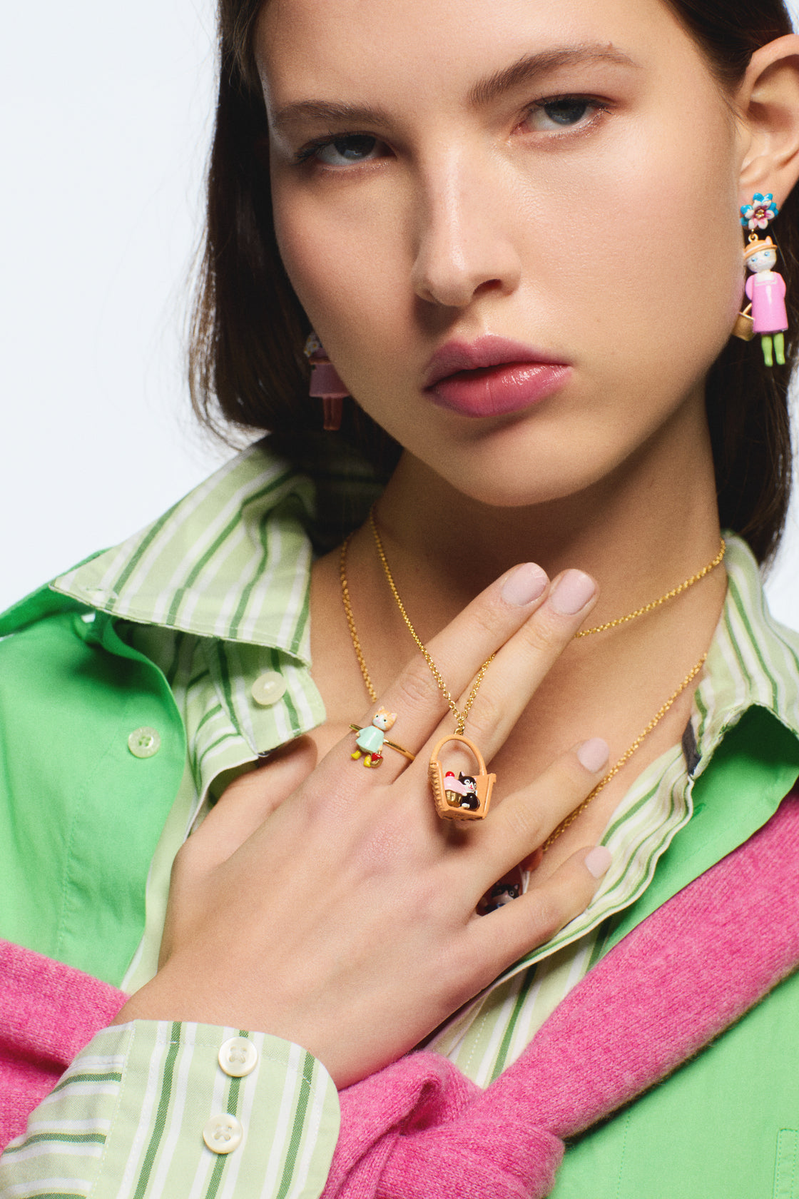 Necklace 45+5cm HAPPY PICNIC — worn by a model