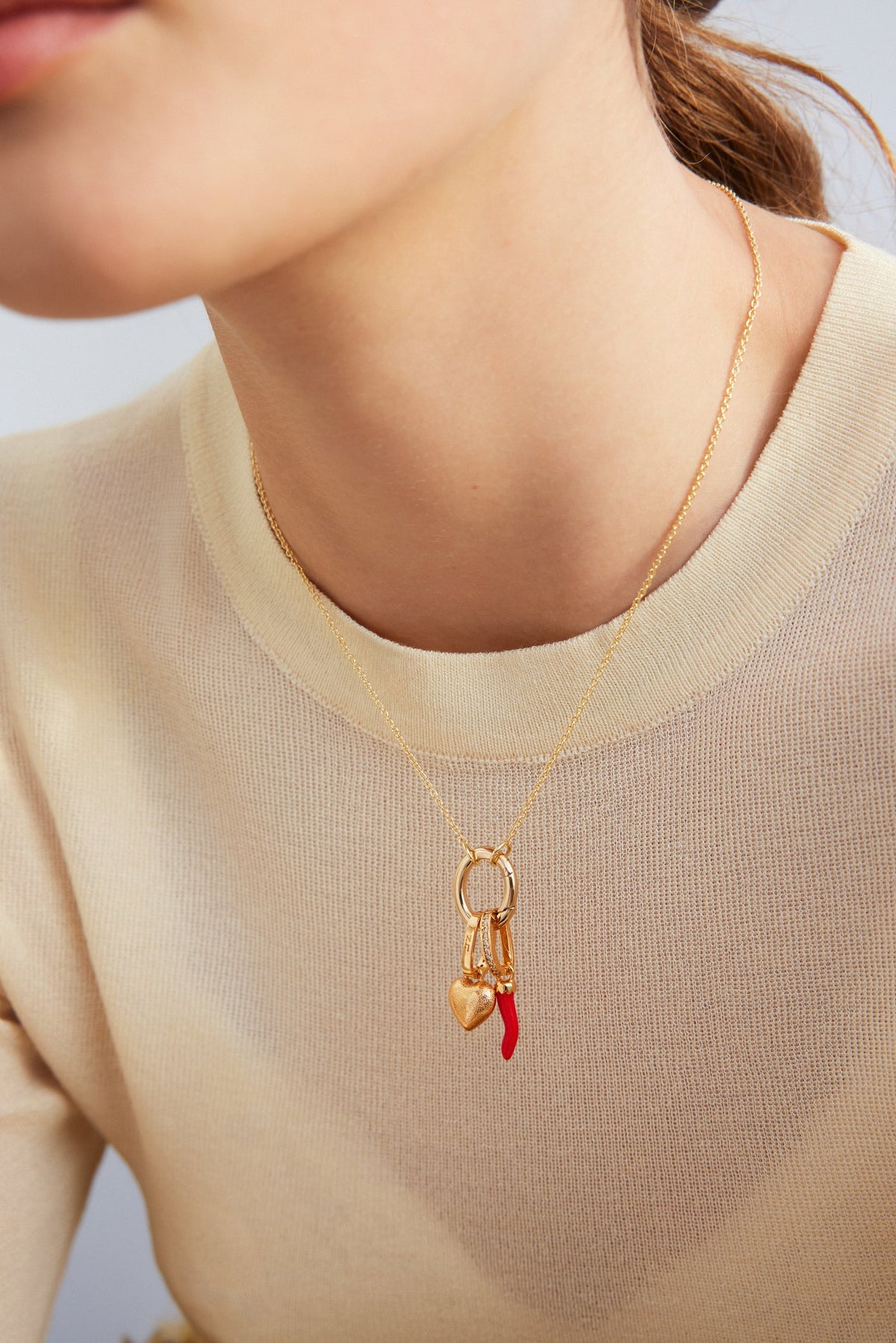 Necklace 50+5cm LES PENDENTIFS + Snaplink — worn by a model