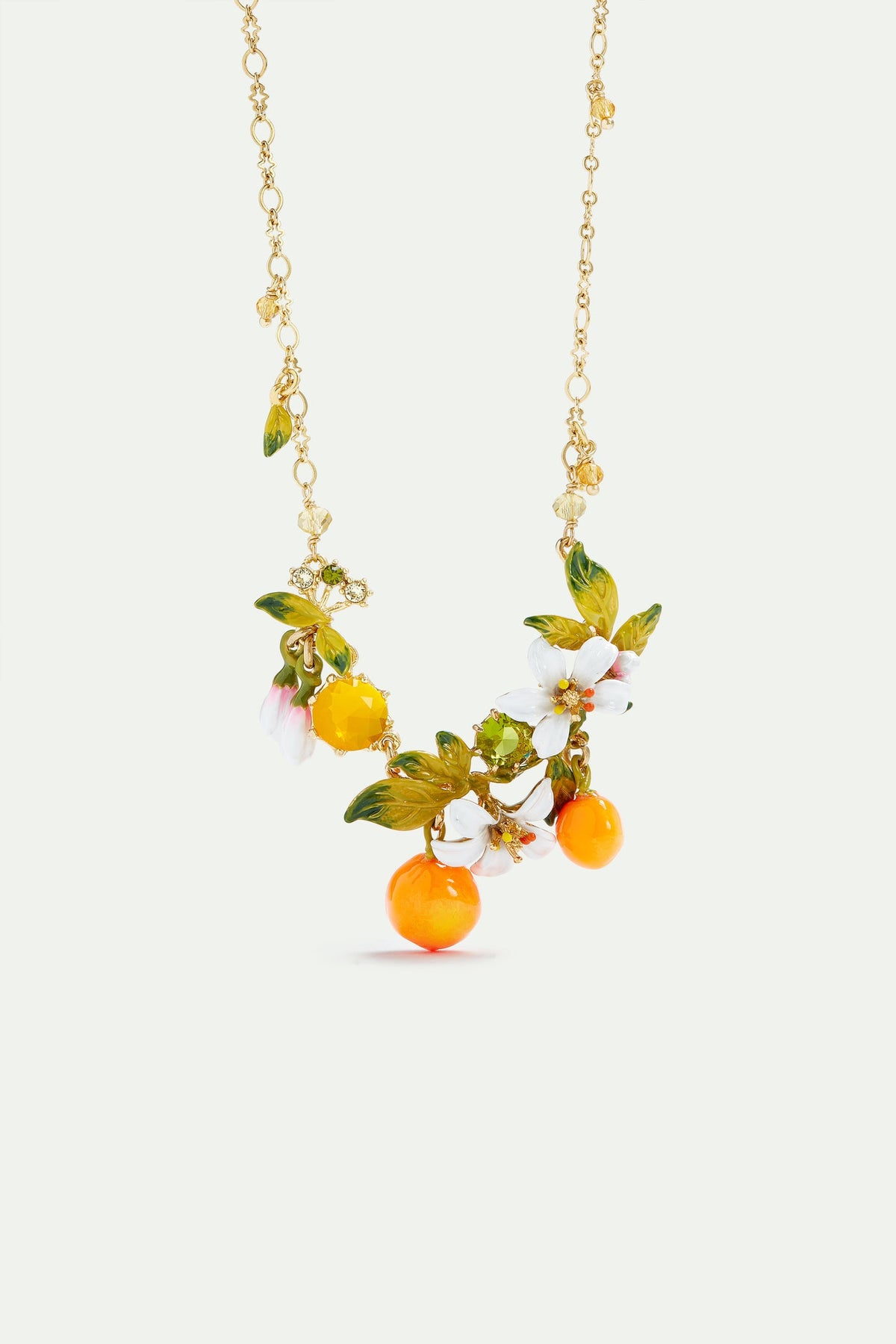 Necklace 45+4cm JARDINS DE PROVENCE Orange & Multi-elements medium — front view