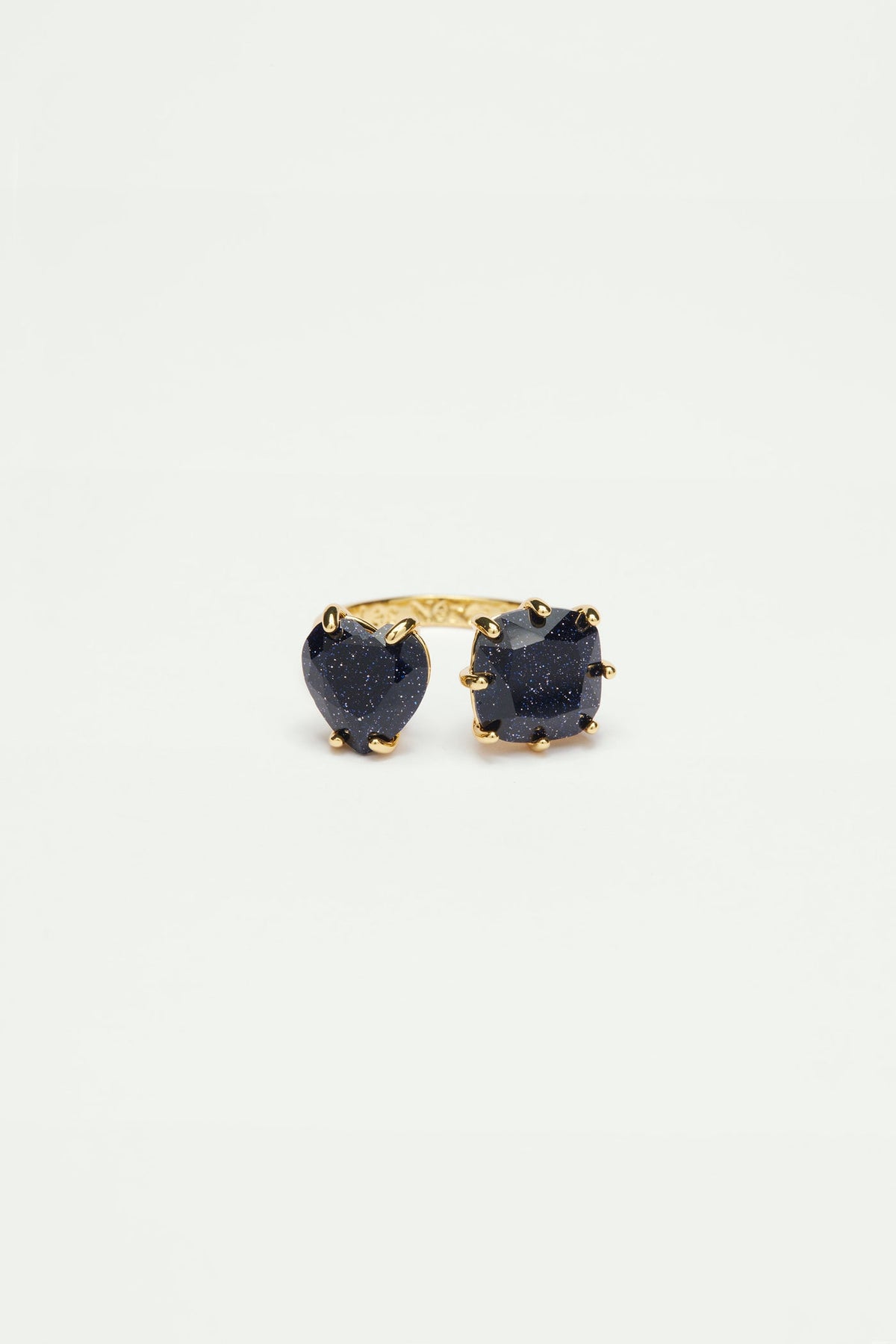 Adjustable ring LA DIAMANTINE Sparkling navy blue — detail view