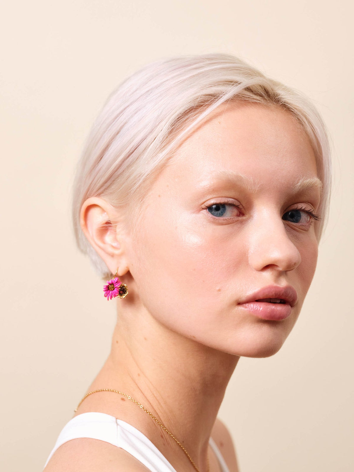 Sleeper Earrings FLEURS IMAGINAIRES — worn by a model
