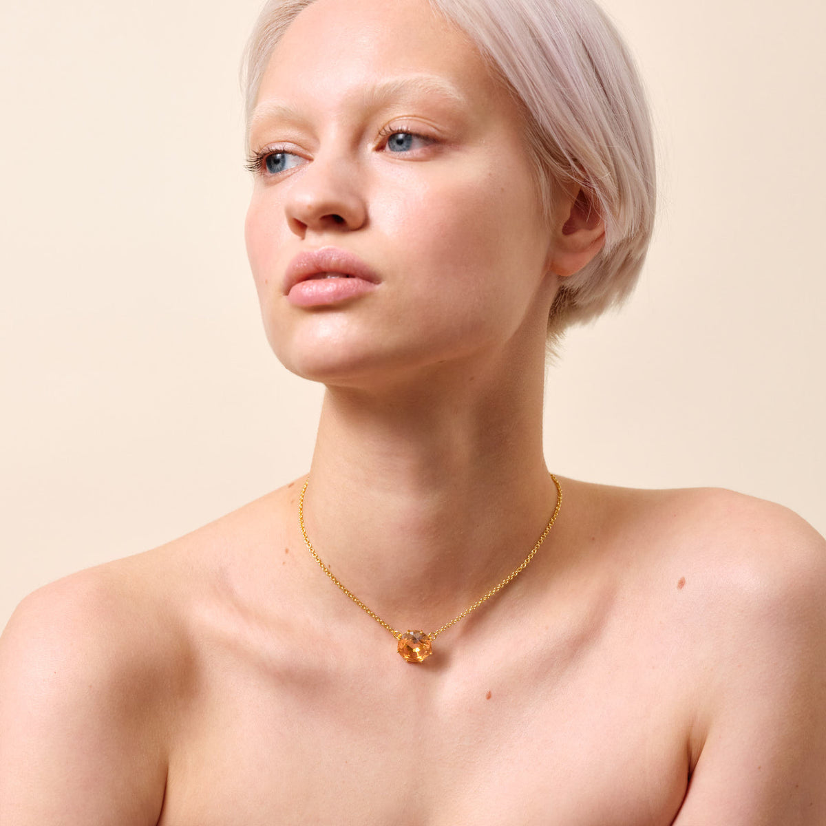 Necklace 38+5cm LA DIAMANTINE Fleurs des Poètes — worn by a model